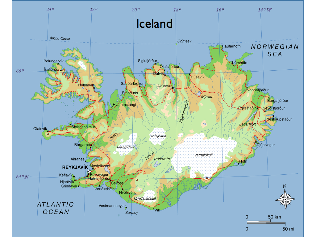 Iceland Geographic Map